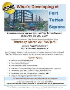 Fort Totten Square Community Meeting Flyer