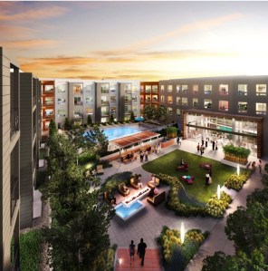 Fort Totten Square courtyard.  Photo courtesy of JBG