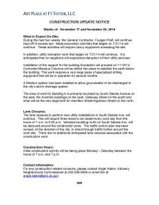 Art Place - Construction Notification Weeks of Nov 17 and Nov 24 2014 FINAL
