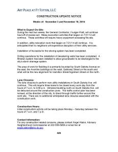 Art Place - Construction Notification Weeks of Nov 3 and Nov 10 2014 FINAL