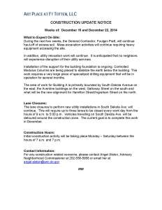 Art Place - Construction Notification Weeks of Dec 15 and Dec 22 2014 FINAL