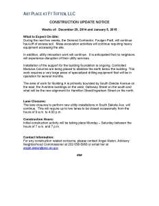 Art Place - Construction Notification Weeks of Dec 29 2014 and Jan 5 2015 FINAL
