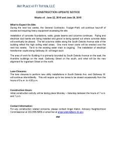 Art Place - Construction Notification Weeks of June 22 2015 and June 29 2015 FINAL