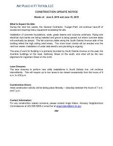 Art Place - Construction Notification Weeks of June 8 2015 and June 15 2015 FINAL