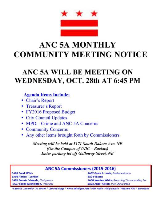 ANC 5A Oct. 2015 Meeting Notice