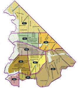 MPD Fourth District PSA Map