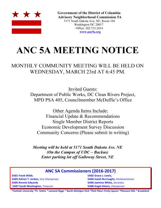ANC 5A March Meeting Notice