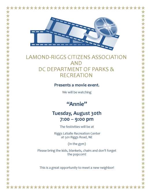 Movie night at Riggs LaSalle - 8-30-2016